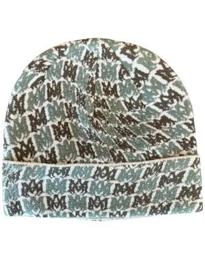 Amiri Ma Swirl Logo-Pattern Beanie Hat - Gray