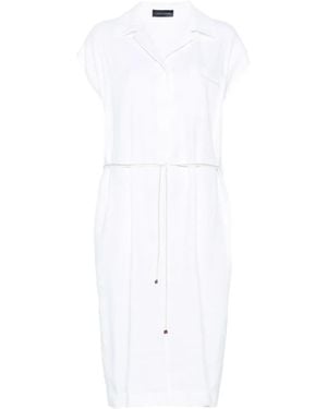 Lorena Antoniazzi Linen Twill Button-Down Dress - White