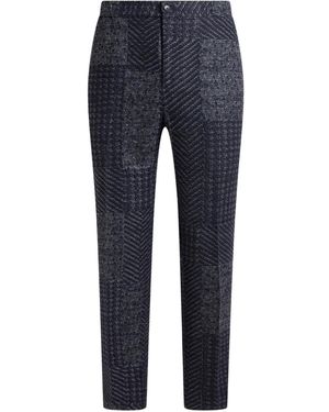Etro Patchwork Tailored Trousers - Blue