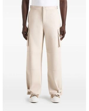 Manière De Voir Mathis Twill Signature Wide Leg Cargo Trousers - Natural