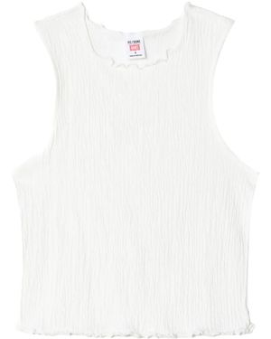 RE/DONE Crinkled Cropped Top - White