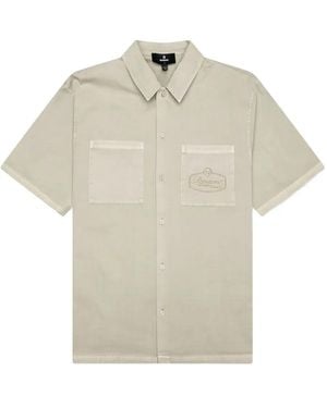 Represent Logo-Embroidered Short-Sleeve Shirt - White
