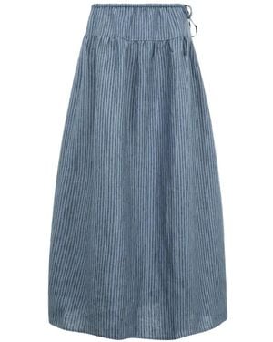 Deiji Studios Striped-Drawstring Maxi Skirt - Blue