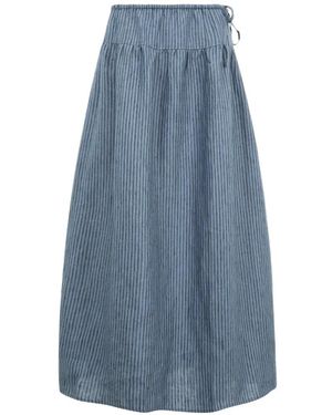 Deiji Studios Gestreifter Maxirock Mit Kordelzug - Blau