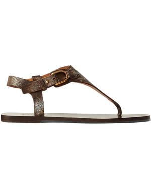 Ralph Lauren Buckle Strap Sandals - Brown