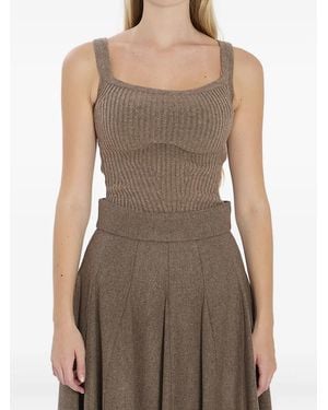 Max Mara リブ タンクトップ - ブラウン
