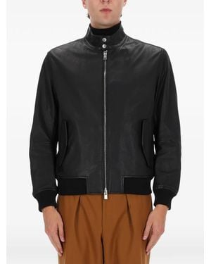 BOSS Zip Leather Jacket - Black
