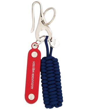 McQueen Woven Hook Key Ring - Blue