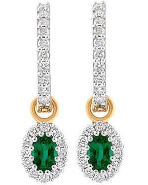 House of Meraki 18Kt Kahina Emerald And Diamond Earrings - White