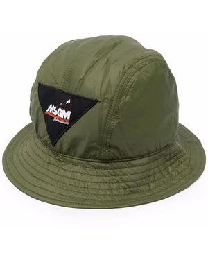 MSGM Logo-Patch Bucket Hat - Green