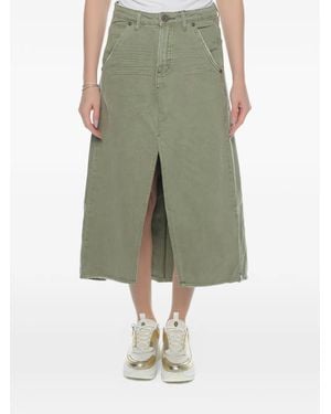 One Teaspoon Mrs Carter Denim Midi Skirt - Green