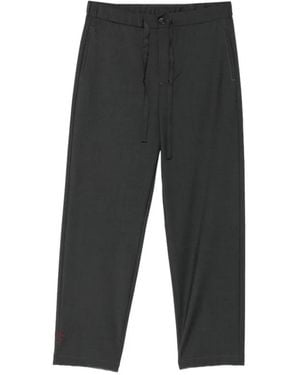 Amaranto Pantalones Rectos Con Cordones - Gris