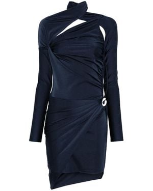 Coperni Twisted Asymmetric Mini Dress - Blue