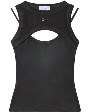 Off-White c/o Virgil Abloh Ribbed Cutout Top - Black
