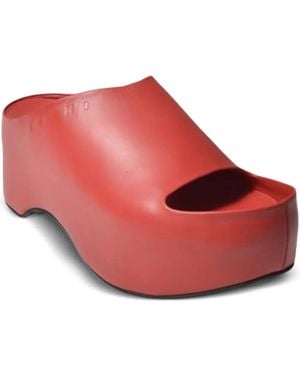 Marni 50Mm Leather Heeled Mules - Red