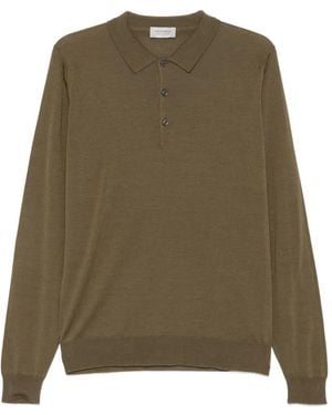 John Smedley Polo Belper En Maille À Manches Longues - Green