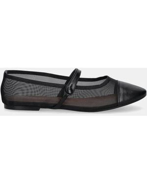 JONAK PARIS Dala Mesh Leather Ballet Flats - Black