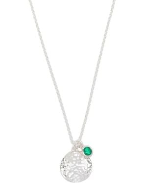 Dower & Hall Garnet Pendant Necklace - White