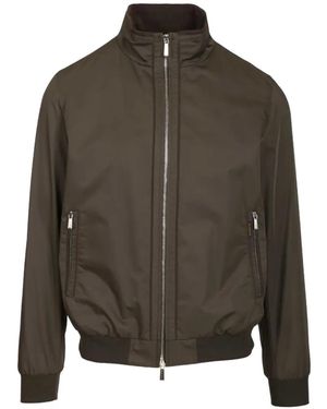Moorer Zip-Up Bomber Jacket - Brown