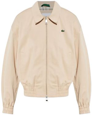 Lacoste Veste Zippée À Col Pointu - Natural