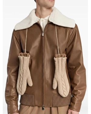 Malo Cable-Knit Gloves - Brown
