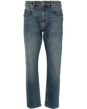 Versace Jeans Couture Logo-Embroidered Slim-Cut Jeans - Blue