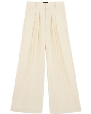 Bompard Pantalones palazzo con pinzas - Blanco