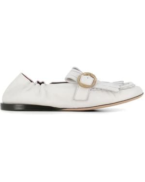 Paul Smith Buckle Fringed Loafers - White