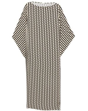 By Malene Birger Vasinka Wavy-Print Maxi Dress - White