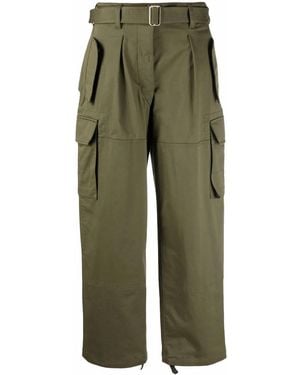Alberta Ferretti Wide Leg Cargo Trousers - Green