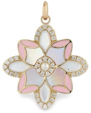 Storrow Jewelry Diamond And Mother Of Pearl Charm - Metallic