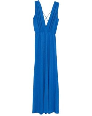 BLAKLACE V-Neck Strappy Dress - Blue