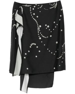 JNBY Pearl-Print Wrap Skirt - Black