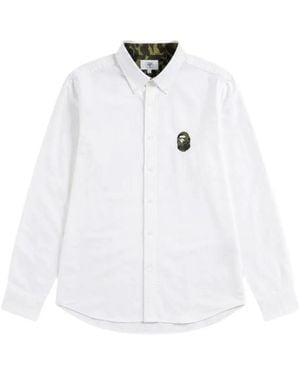 A Bathing Ape Camicia 1St Camo One Point - Bianco