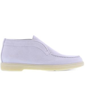 Santoni Stiefel Aus Gekörntem Leder - Weiß