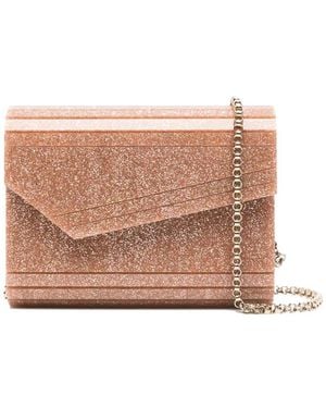 Jimmy Choo Candy Glitter Chain Clutch Bag - Pink
