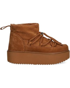 Inuikii Lace-Up Braided Platform Boots - Brown