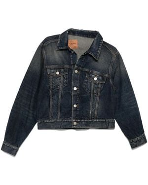 Balenciaga Giacca Denim Con Spalle Scoperte - Blu