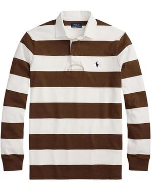 Polo Ralph Lauren Striped Long-Sleeve Polo Shirt - White