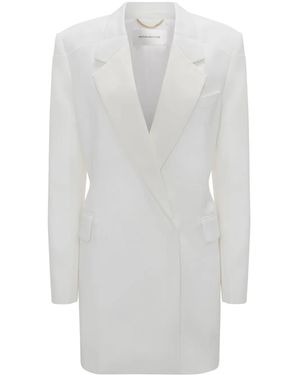 Victoria Beckham Fold-Shoulder Blazer Mini Dress - White