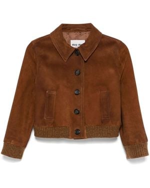 Miu Miu Jacke aus Wildleder - Braun
