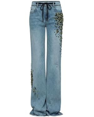Hellessy Aki Crystal-Embellished Drawstring Jeans - Blue