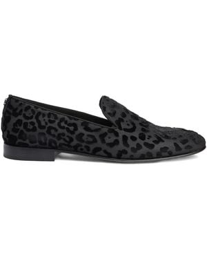 Roberto Cavalli Leopard Loafers - Black