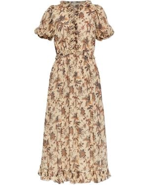 Ulla Johnson Rosamunde Midikleid mit Blumenmotiv - Natur