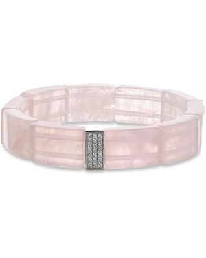 Sydney Evan Rose Quartz And Diamond Pavé Bracelet - Pink