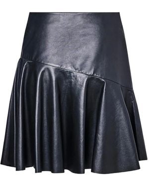 Yves Salomon Panelled Leather Skirt - Blue