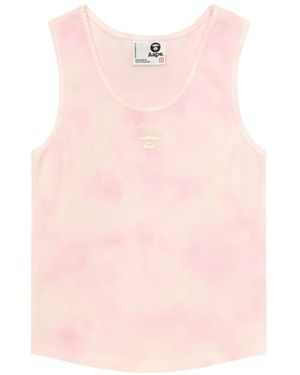 Aape By A Bathing Ape Tie-dye embroidered top - Pink
