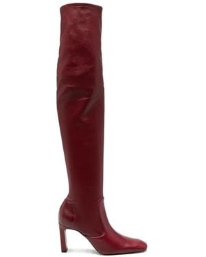 TOTEME Nappa Leather Over-The-Knee Boots - Red