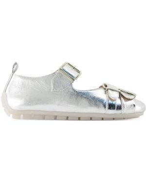 Simone Rocha Buckle-Detail Ballet Flats - White