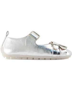 Simone Rocha Buckle-Detail Ballet Flats - White